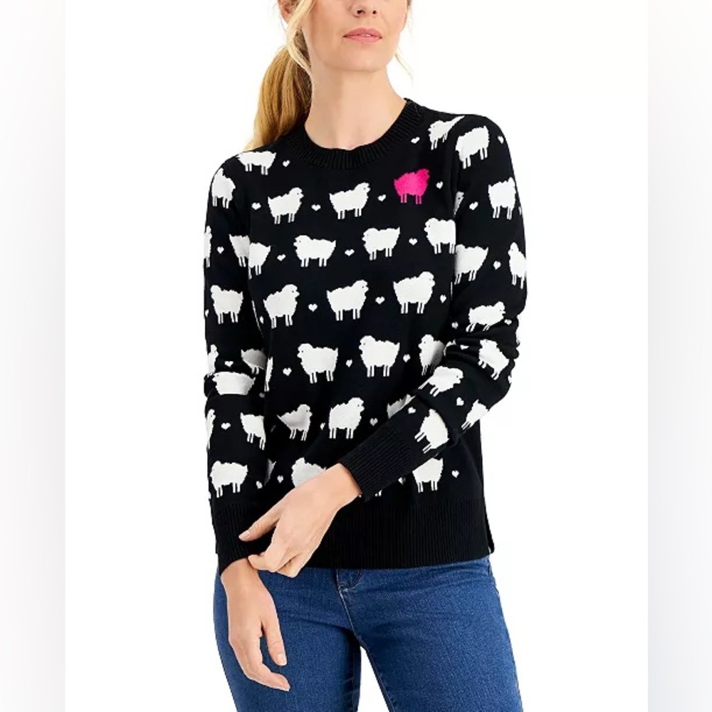 🌟HOST PICK!🌟 Charter Club 🐑 Sheep Crewneck Sweater - RARE/HTF! - Picture 4 of 5